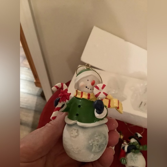 New battery powered light up Snowmen Ornaments or decorations, 3 Snowmen - Picture 4 of 7